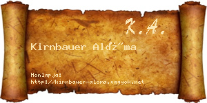 Kirnbauer Alóma névjegykártya